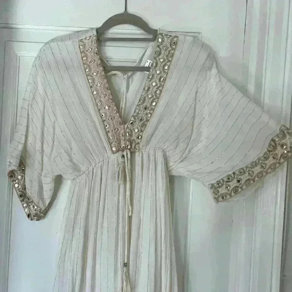 Boho Chic V-Neck Maxi Dress Vacation Boho Beachy - Picture 8 of 12